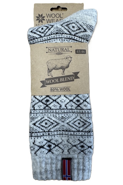 kraftige uldsokker af 80% uld