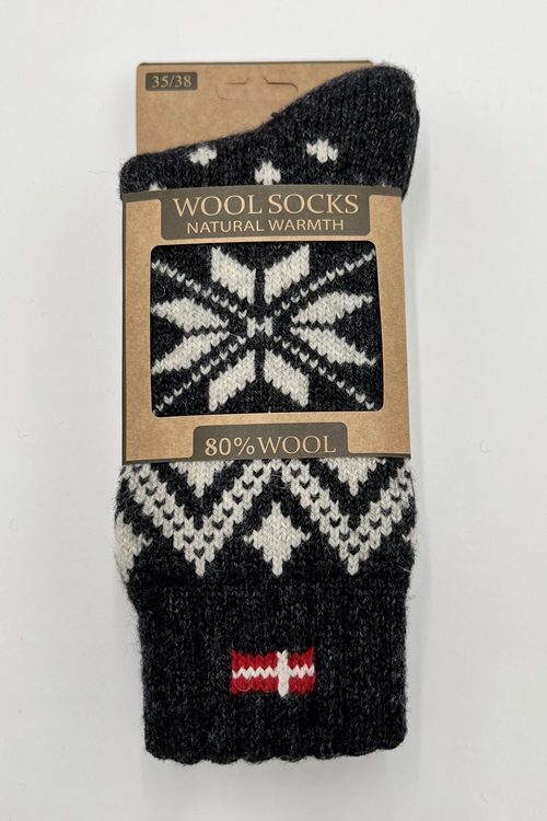 Kraftige uldstrømper af 80% uld fra WOOLWEAR of Scandinavia